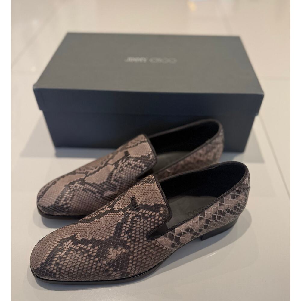 Jimmy Choo Foxley Python/Satin Men's Loafers Size 42.5